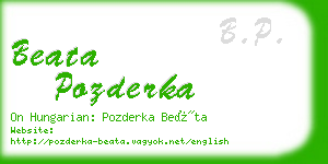 beata pozderka business card